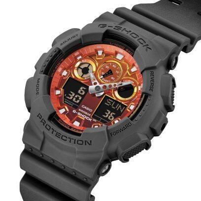 Casio G-Shock GA-100 · Negro / Naranja