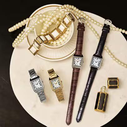 Casio LTP-V007L · Cuero marron / Cara blanca