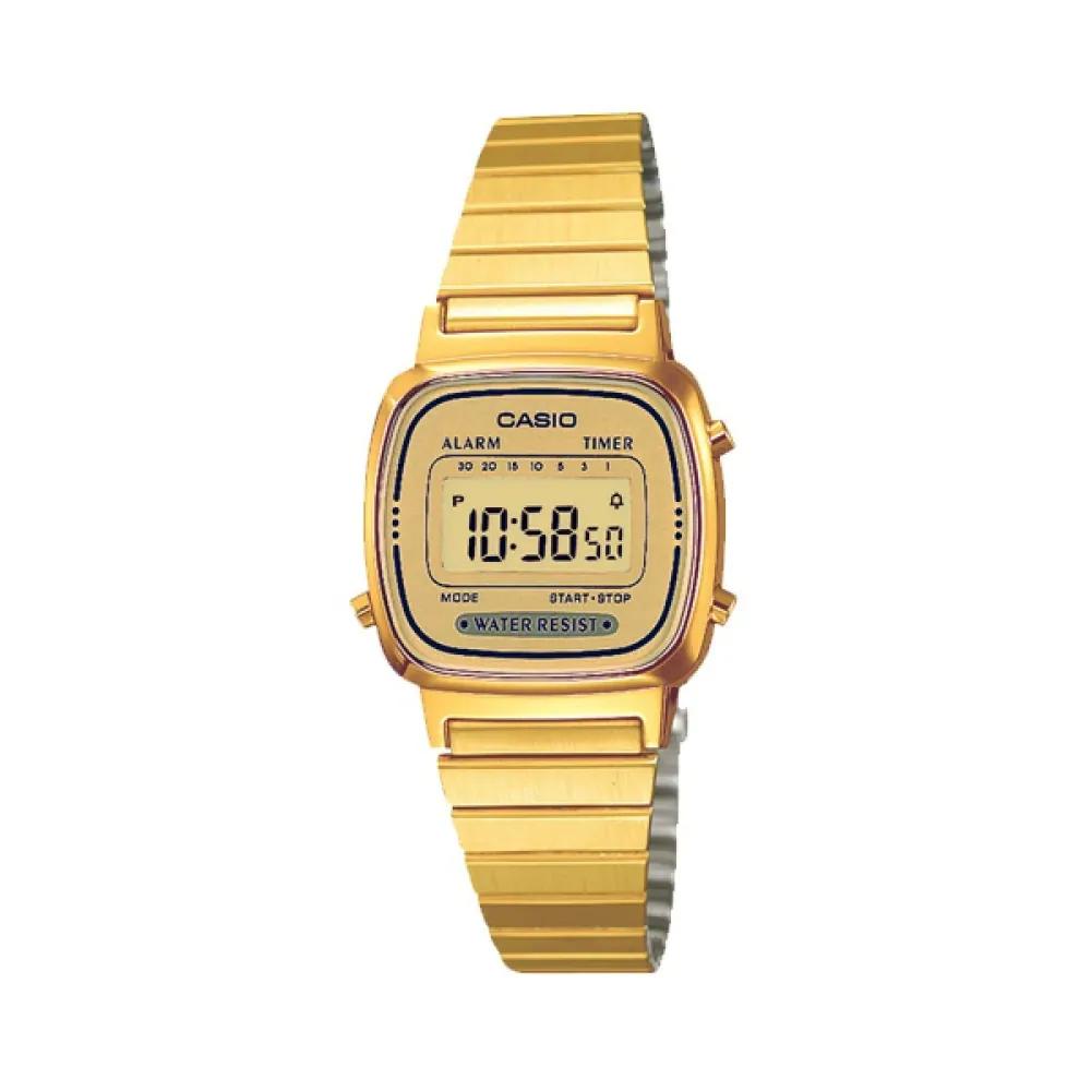 Casio Vintage LA670WGA · Dorado / Cara dorada