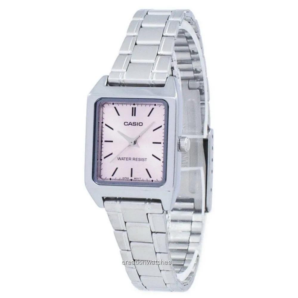Casio LTP-V007D · Acero / Cara rosada