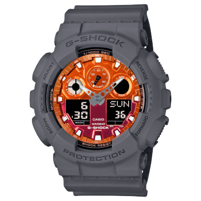 Casio G-Shock GA-100 · Negro / Naranja