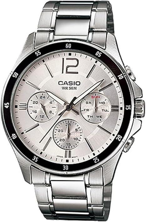 Casio MTP-1374D · Acero plateado / Cara blanca